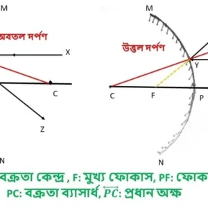 আলো- অবতল ও উত্তল দর্পণের কয়কেটি রাশি